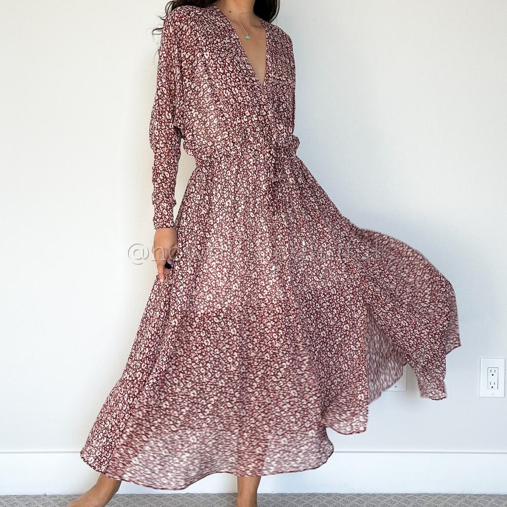 Ted Baker Vallyy Draped Midi With Batwing Sleeve Dress